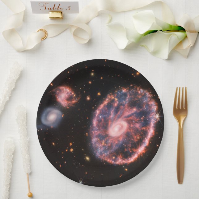 Cartwheel Galaxy, James Webb Space Telescope Pappteller (Hochzeit)