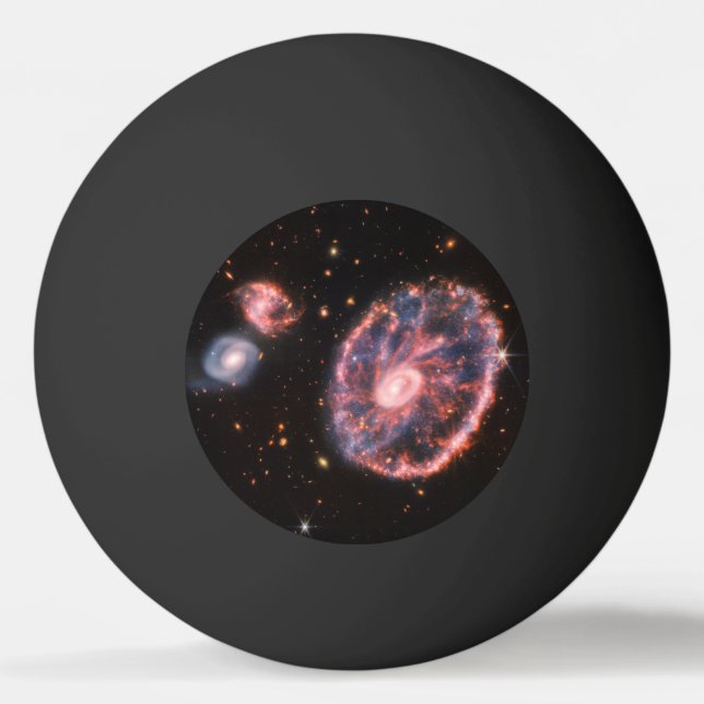Cartwheel Galaxy, James Webb Space Telescope Tischtennisball (Vorderseite)