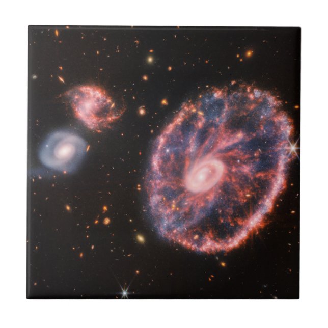 Cartwheel Galaxy JWST James Webb Space Telescope Fliese (Vorderseite)