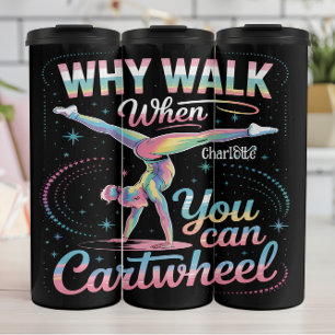 Cartwheel Joy: Gymnastik, Regenbogen, Energie Thermosbecher