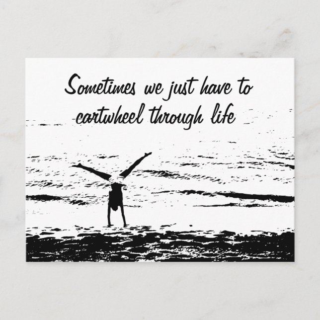 Cartwheel mit inspirierendem Zitat | Postkarte (Vorderseite)