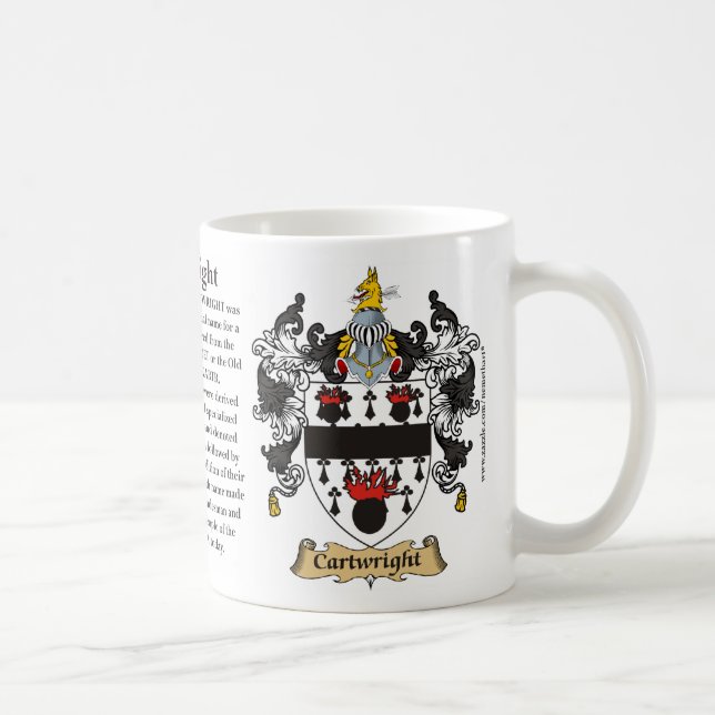 Cartwright-Familien-Wappen (Wappen) einschließlich Kaffeetasse (Rechts)