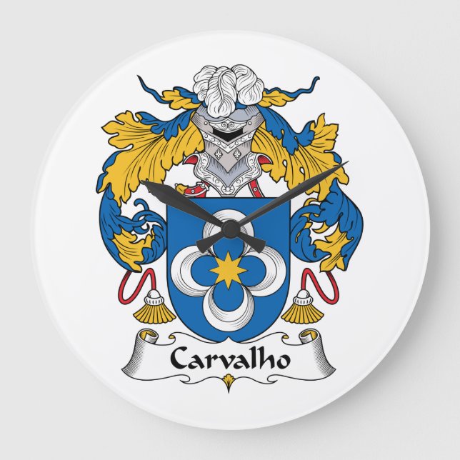 Carvalho Familienwappen Große Wanduhr (Vorderseite)
