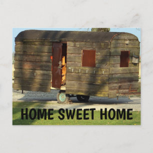Carvan-Trailer-Postkarten aus Holz, ZUHAUSE SWEET- Postkarte