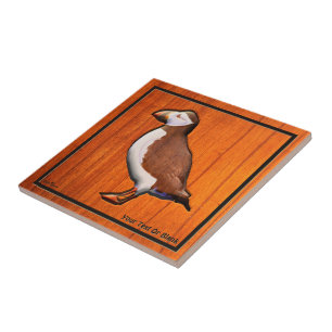 Carved Atlantic Puffin Fliese
