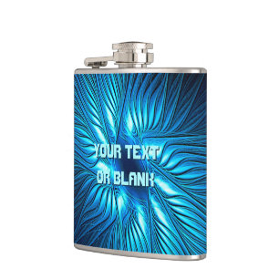 Carved Blue Star Flachmann