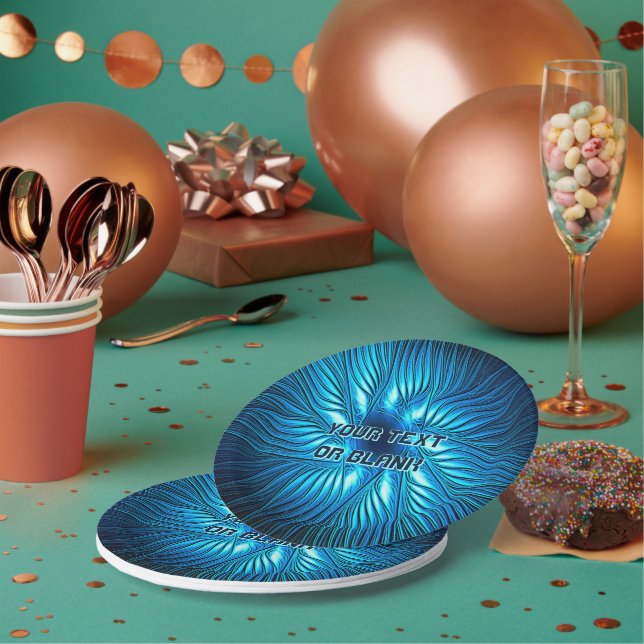 Carved Blue Star Pappteller (Multi)