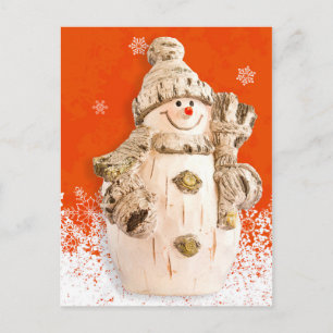 Carved Fig Snowman Postkarte