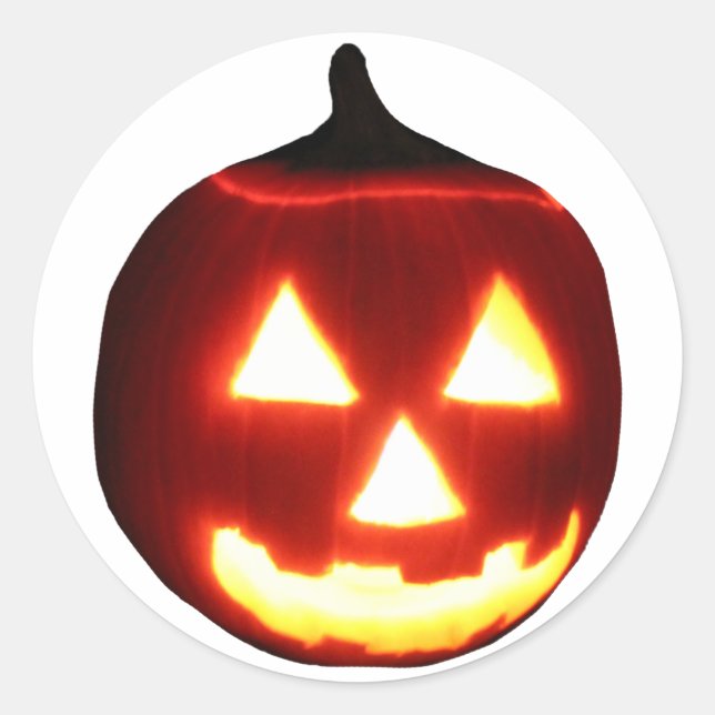 Carved Halloween Pumpkin Runder Aufkleber (Vorderseite)
