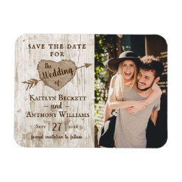 Carved Heart Tree Wedding Foto Save the Date Magnet