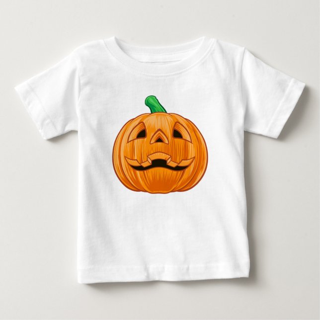 Carved Orange Pumpkin Detective Halloween Baby T-shirt (Vorderseite)