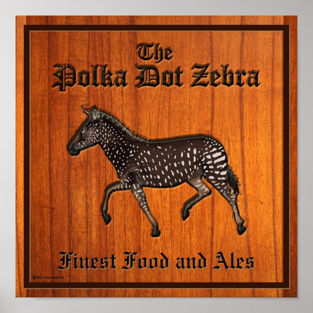 Carved Polka Dot Zebra English Pub Poster (Vorne)