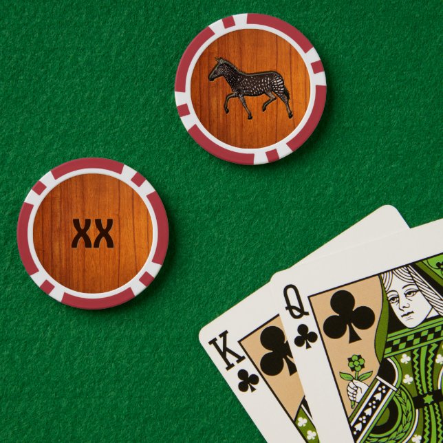 Carved Polka Dot Zebra Pokerchips (Pokertisch (doppelt))