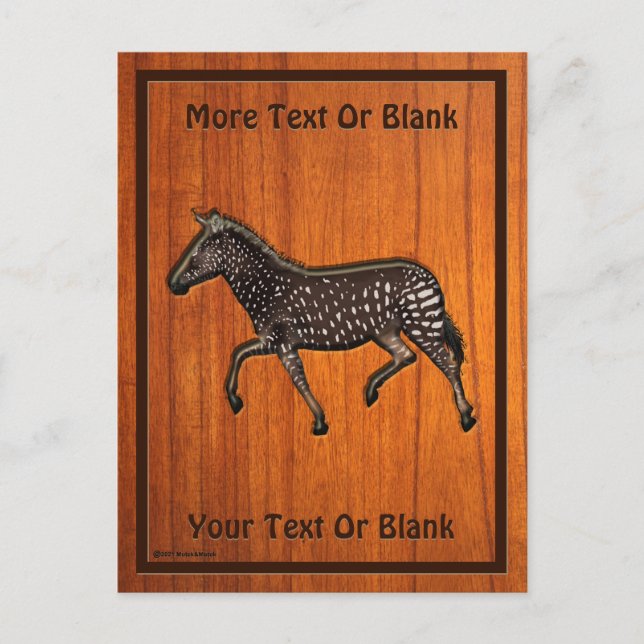 Carved Polka Dot Zebra Postkarte (Vorderseite)