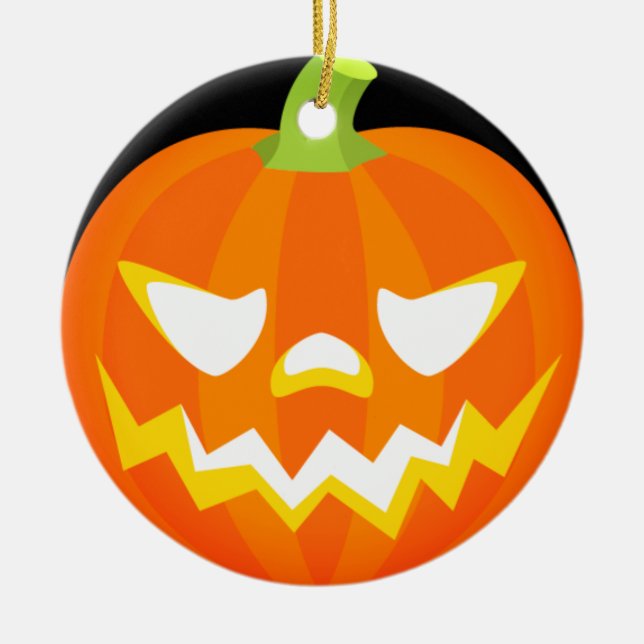 Carved Pumpkin - Halloween Keramik Ornament (Vorne)