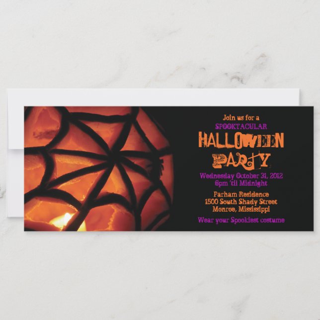 Carved Pumpkin Halloween-Party Einladung (Vorderseite)