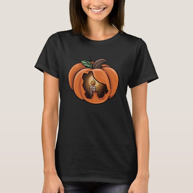 Carved Pumpkin Roller Skate Idee T-Shirt (Vorderseite)