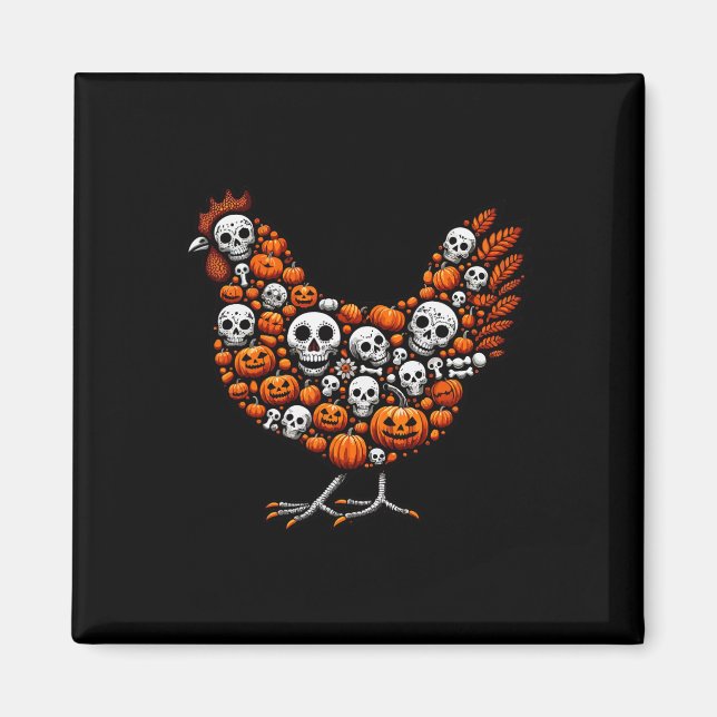 Carved Pumpkins Halloween Hühnchen Niedlich Shape  Magnet (Vorne)