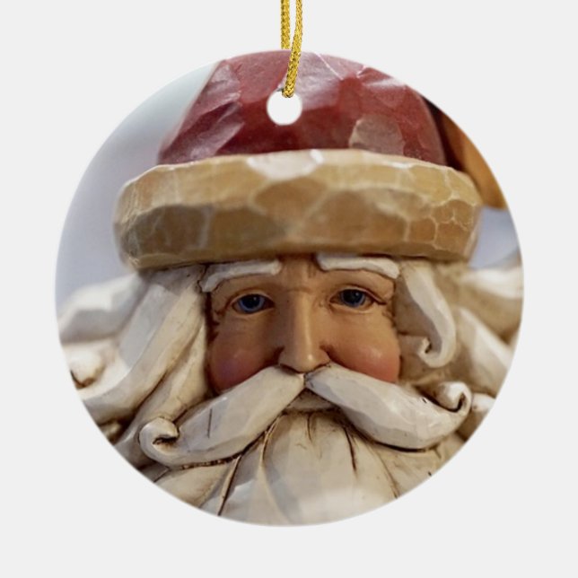 Carved Santa Face Keramik Ornament (Vorne)