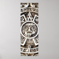 Carved Stone Mayan Aztec MesoAmerican Sun Calendar