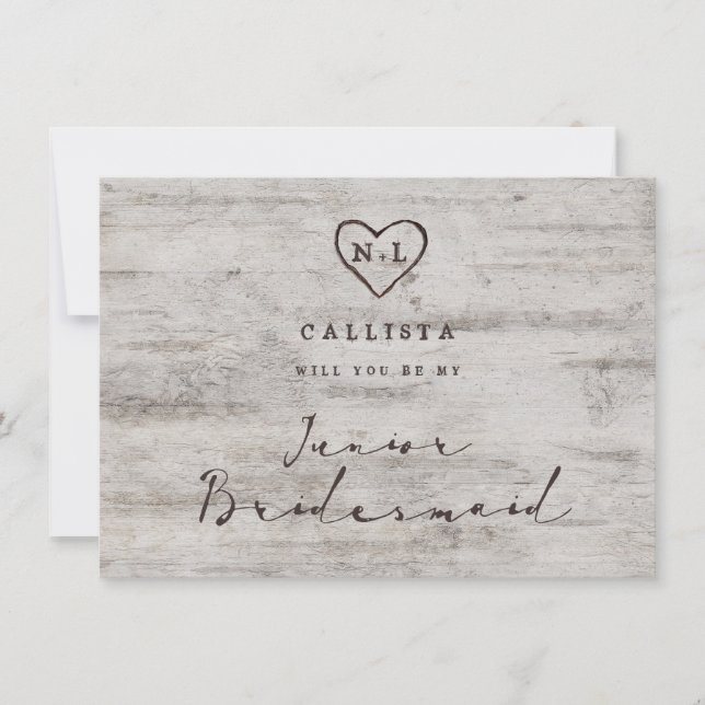 Carved Sweetheart Be My Junior Bridesmaid Vorschla (Vorderseite)