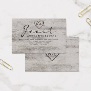 Carved Sweetheart Guest Accommodation Insert Card
