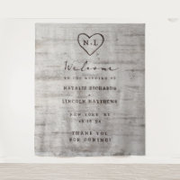 Carved Sweethearts Rustic Birch Wedding Willkommen