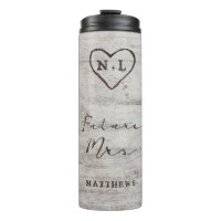 Carved Sweethearts Rustic Monogram Future Mrs.