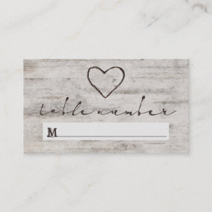 Carved Sweethearts Seating Wedding Tischnummer Platzkarte