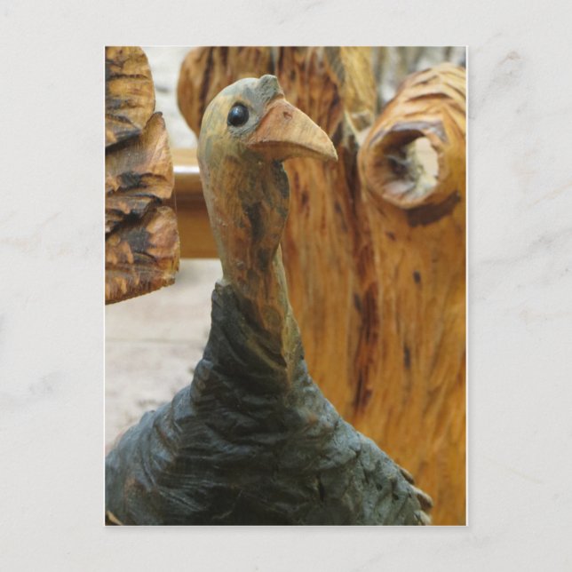 Carved Turkey Head Postkarte (Vorderseite)