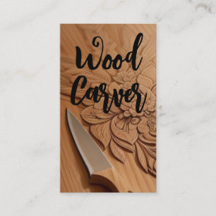 Carved Wood Carver Visitenkarte