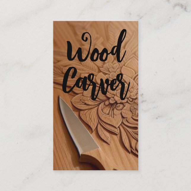 Carved Wood Carver Visitenkarte (Vorderseite)