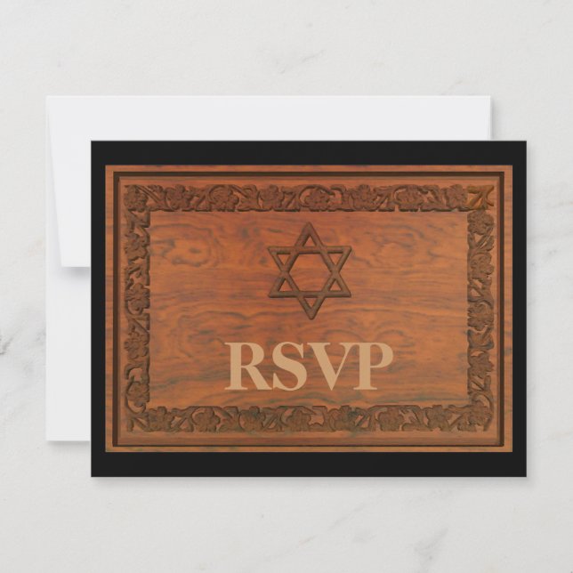 Carved Wood Star von David RSVP Karte (Vorderseite)