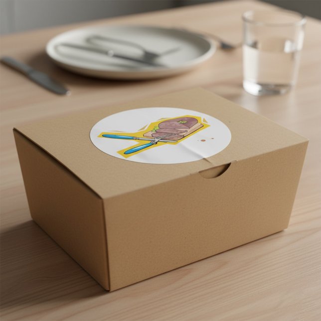 Carving Meat Runder Aufkleber (Von Creator hochgeladen)