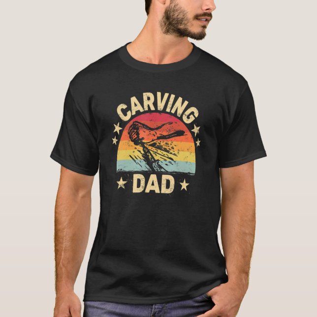 Carving VATER Woodworker Holzbearbeitung Retro Woo T-Shirt (Vorderseite)