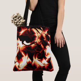 Carvingfeuer auf dunkelrotem Hintergrund Tasche