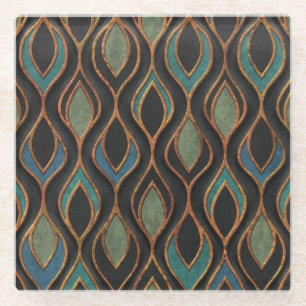 Carvingwellen: Bronze-Kupfer-Textur Glasuntersetzer