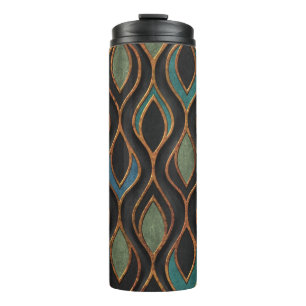 Carvingwellen: Bronze-Kupfer-Textur Thermosbecher