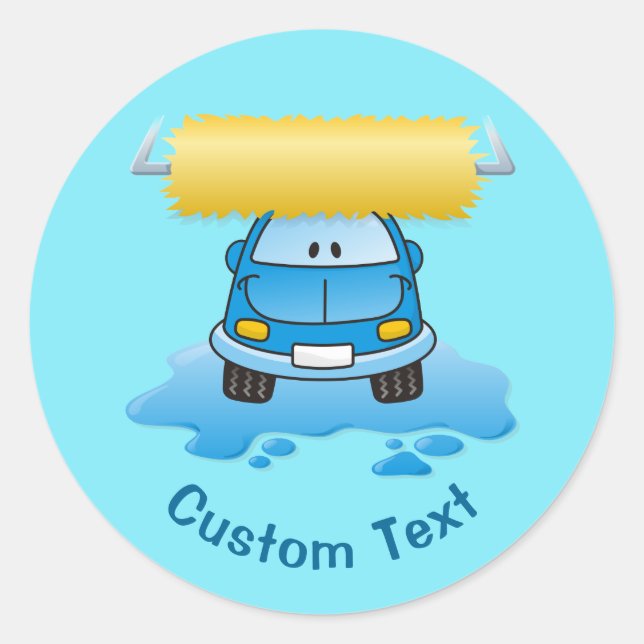 Carwash autocollant rond classique (Devant)