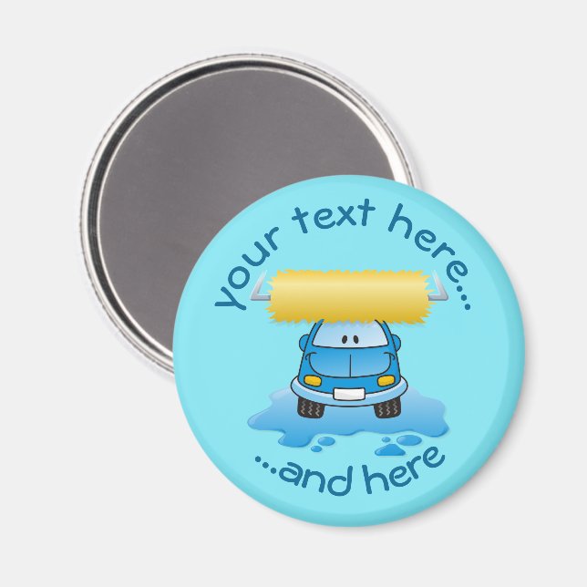 Carwash-Cartoon-Magnet Magnet (Vorderseite/Rückseite)