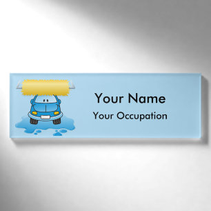 Carwash Cartoon Name Tag Namenschild