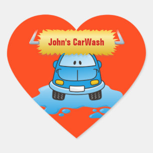 Carwash Herz-Aufkleber