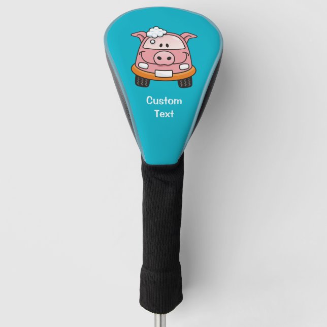 Carwash Pig Cartoon Golf Headcover (Vorderseite)
