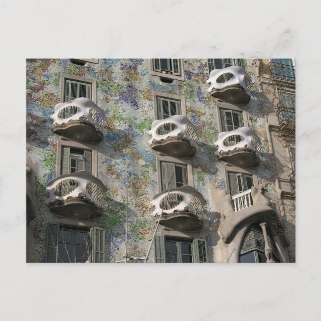 Casa Batlló in Barcelona von Antoni Gaudí Postkarte (Vorderseite)
