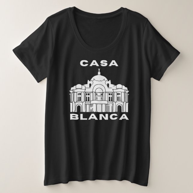 Casa Blanca, das Weiße Haus Große Größe T-Shirt (Design vorne)
