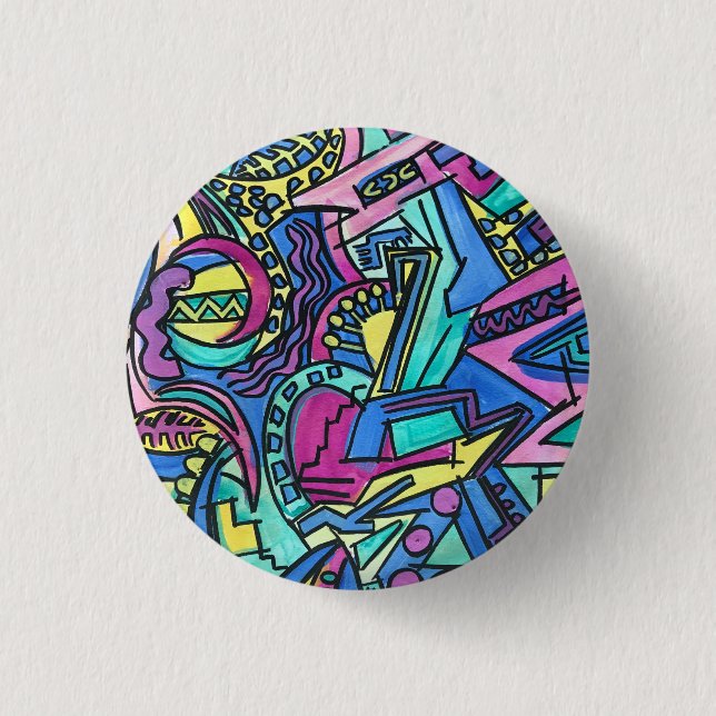 Casa Mia-Handbemalte abstrakte Kunst Button (Vorderseite)