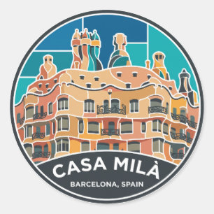 Casa Milà Spanien Runder Aufkleber