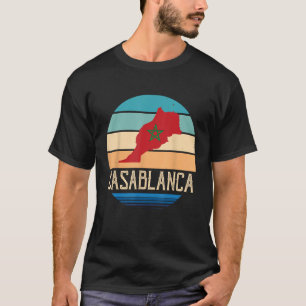 Casablanca Karte Marokko Afrika Port Marokko Stadt T-Shirt