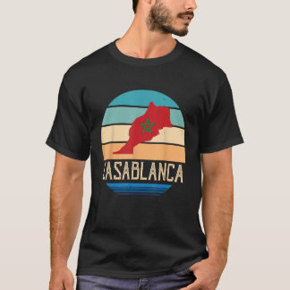 Casablanca Karte Marokko Afrika Port Marokko Stadt T-Shirt
