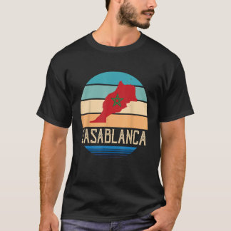 Casablanca Karte Marokko Afrika Port Marokko Stadt T-Shirt